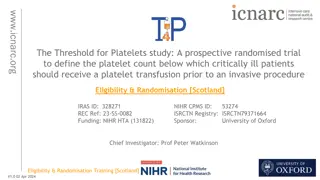 Defining Platelet Transfusion Thresholds in Critically Ill Patients