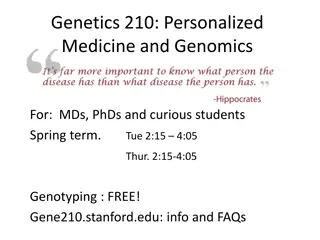 Genetics 210: Personalized Medicine and Genomics Course