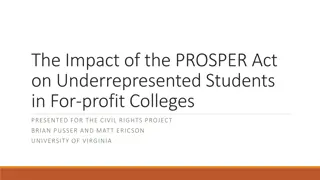 Impact of the PROSPER Act on Underrepresented Students in For-profit Colleges
