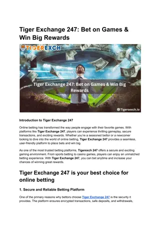 Tiger Exchange 247_ Bet on Games & Win Big Rewards