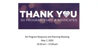 DV Program Response and Planning Meeting Agenda