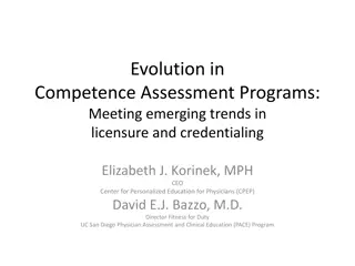 Evolution in Competence Assessment Programs: Meeting Emerging Trends in Licensure and Credentialing