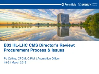 HL-LHC CMS Directors Review: Procurement Process & Issues