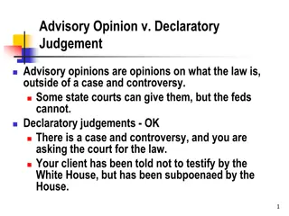 Advisory Opinion v. Declaratory  Judgement