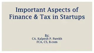 Key Finance & Tax Aspects for Startups