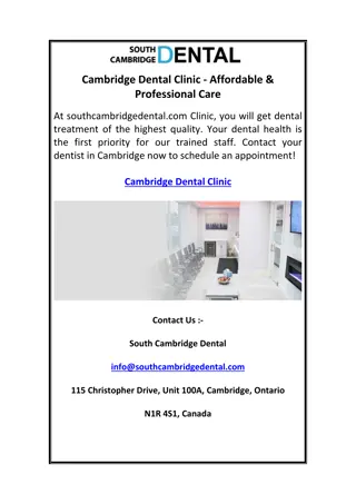 Cambridge Dental Clinic - Affordable & Professional Care