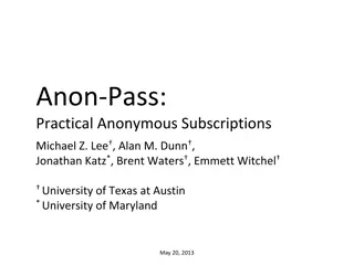 Practical Anonymous Subscriptions at University of Texas & Maryland