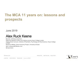 The MCA 11 Years On: Lessons and Prospects