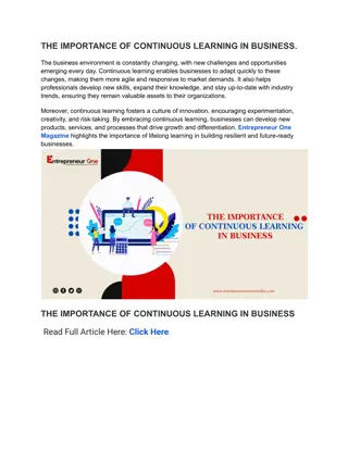 THE IMPORTANCE OF CONTINUOUS LEARNING IN BUSINESS.