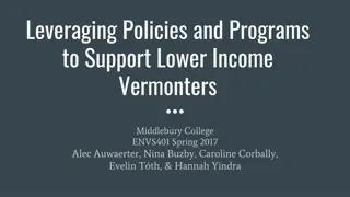 Leveraging Policies and Programs for Supporting Lower-Income Vermonters