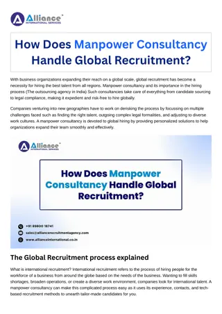 How Does Manpower Consultancy Handle Global Recruitment