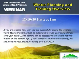 Winter Planning and Training Overview - Road Program Webinar