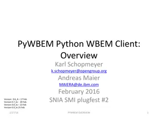 PyWBEM Python WBEM Client:  Overview