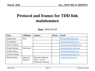 Protocol and Frames for TDD Link Maintenance