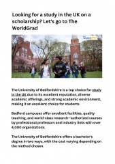Looking for a study in the UK on a scholarship? Let's go to The WorldGrad.