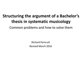 Structuring the Argument of a Bachelor's Thesis in Systematic Musicology - Common Issues and Solutions