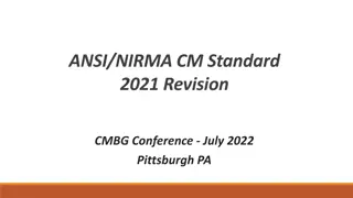 History & Background of ANSI/NIRMA CM Standard 2021 Revision