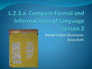 Formal and Informal English Usage