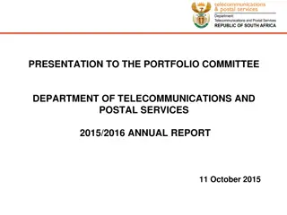 PRESENTATION TO THE PORTFOLIO COMMITTEE