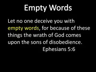 Beware of Empty Words and Legalism