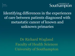 Experiences of Care in Metastatic Cancer Patients: Known vs Unknown Primaries