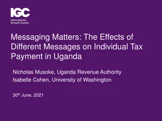 Effects of Different Messages on Tax Payment in Uganda