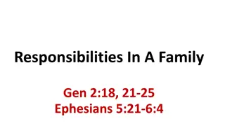 Responsibilities In A Family