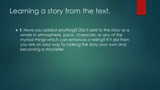 Learning a story from the text.