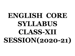 English Core Syllabus Class XII - Session 2020-21 Overview