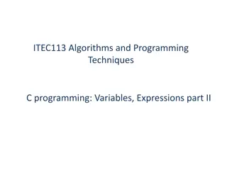 Arithmetic Expressions in C Programming: Data Types and Examples
