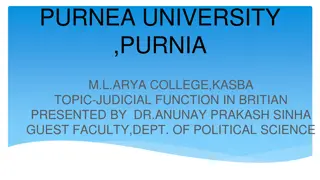 Purnea University and M. L. Arya College: Judicial Function in Britain