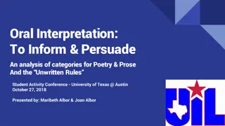 Oral Interpretation: To Inform & Persuade