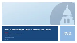 Presentation for House Subcommittee on Administrative Efficiency