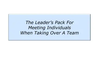Team Leadership Essentials: Meeting Individuals & Taking Charge