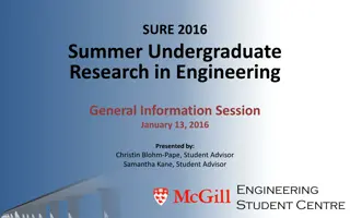Summer Undergraduate Research Program at McGill University