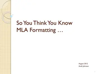 Common MLA Formatting Errors