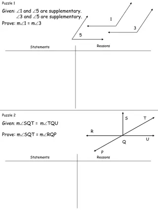 Geometric Proofs and Angle Relationships