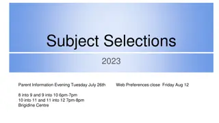 Parent Information Evening - Tuesday, July 26th Web Preferences