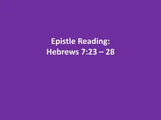 Reflections on Hebrews 7:23-28