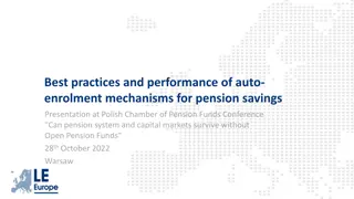 Best Practices & Performance of Auto-Enrolment Mechanisms for Pension Savings