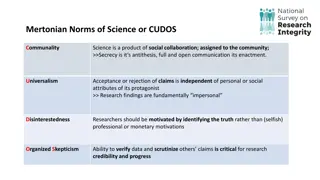 Mertonian Norms of Science or CUDOS