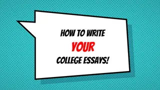 Crafting Effective College Essays
