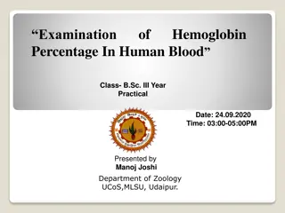 Examination Percentage in Human Blood Hemoglobin Discovery and Estimation