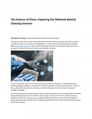 he Science of Clean Exploring the Methods Behind Cleaning Serviceshttps://www.sT