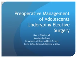 Preoperative Management of Adolescents Undergoing Elective Surgery