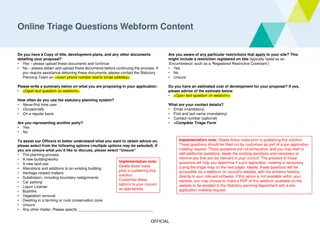Online Triage Questions Webform Content
