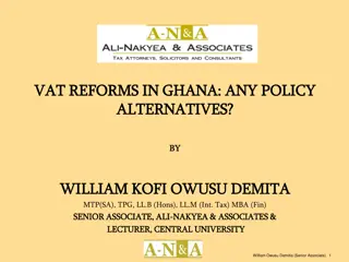VAT Reforms in Ghana: Policy Alternatives by William Kofi Owusu Demita