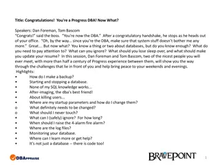 Your Journey as a Progress DBA