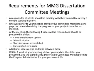 Requirements for MMG Dissertation  Committee Meetings