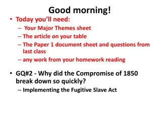 Breakdown of the Compromise of 1850